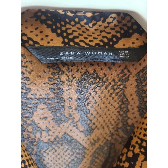 Zara Copper Python Print Midi Dress - Size XS - Picture 6 of 14
